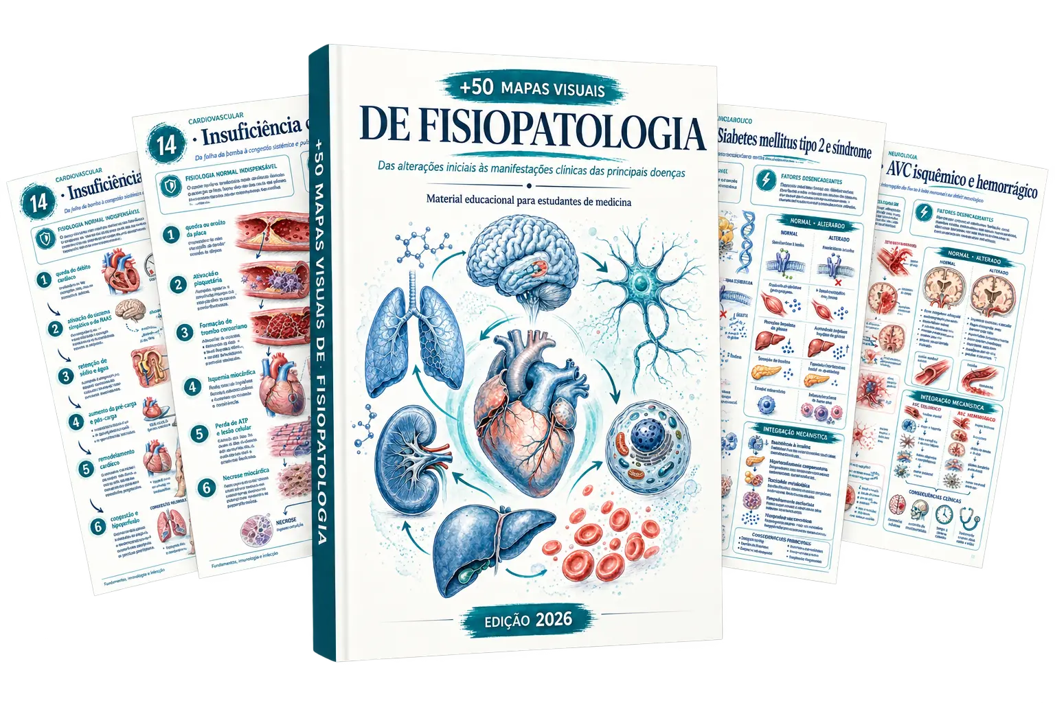 Capa do PDF +50 Mapas Visuais de Fisiopatologia